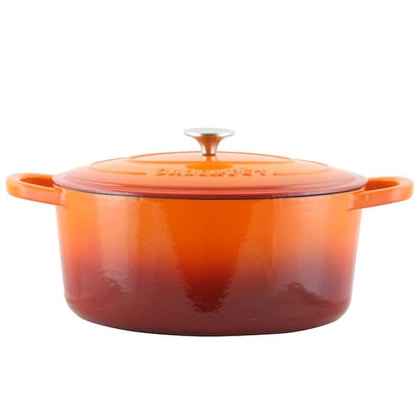 Crock-Pot Artisan 7 Qt. Oval Enameled Cast Iron Dutch Oven with Lid  985100761M - The Home Depot