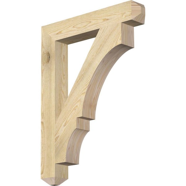 Ekena Millwork 4 in. x 34 in. x 26 in. Douglas Fir Balboa Craftsman Rough Sawn Bracket