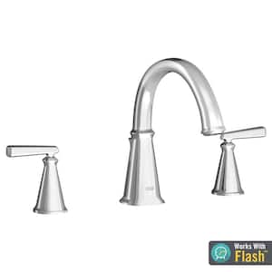 Edgemere 2-Handle Deck-Mount Roman Tub Faucet for Flash Rough-in Valves in Polished Chrome
