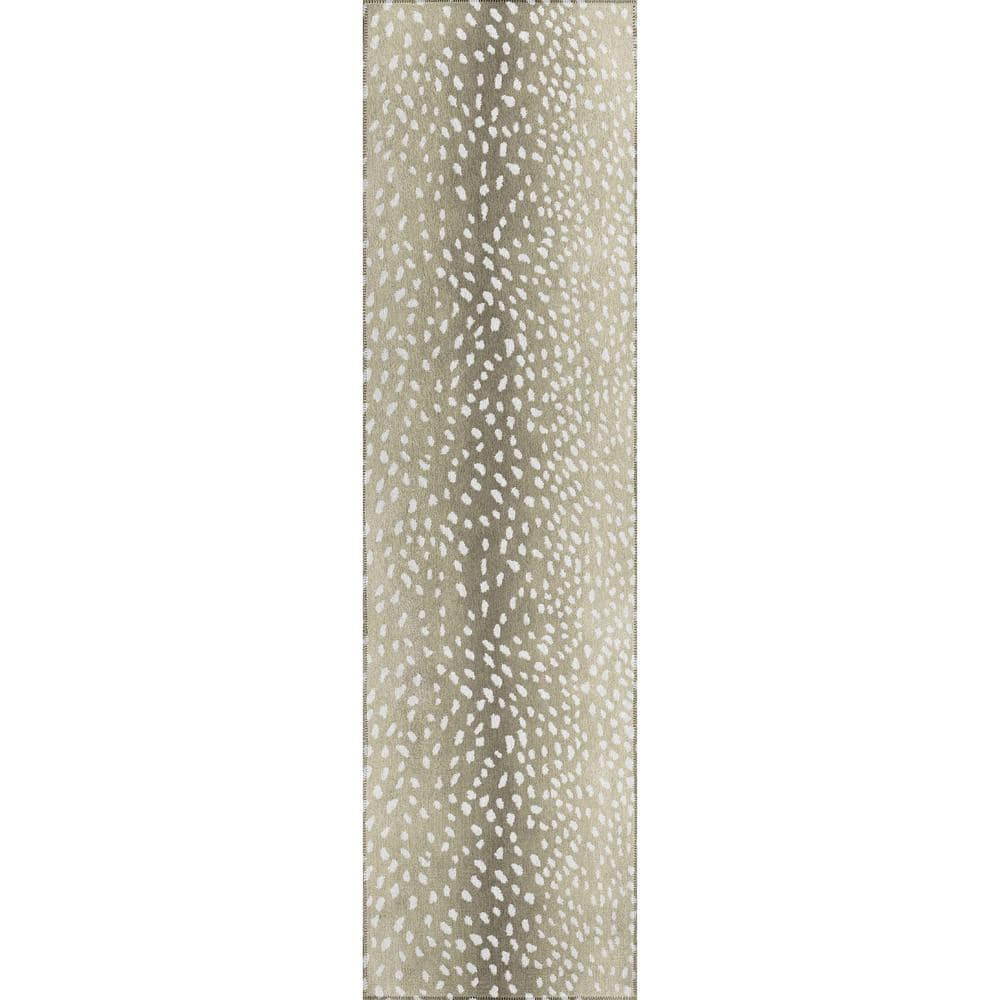 Safari Beige 2 ft. 3 in. x 7 ft. 6 in. Indoor/Outdoor Washable Indoor/Outdo