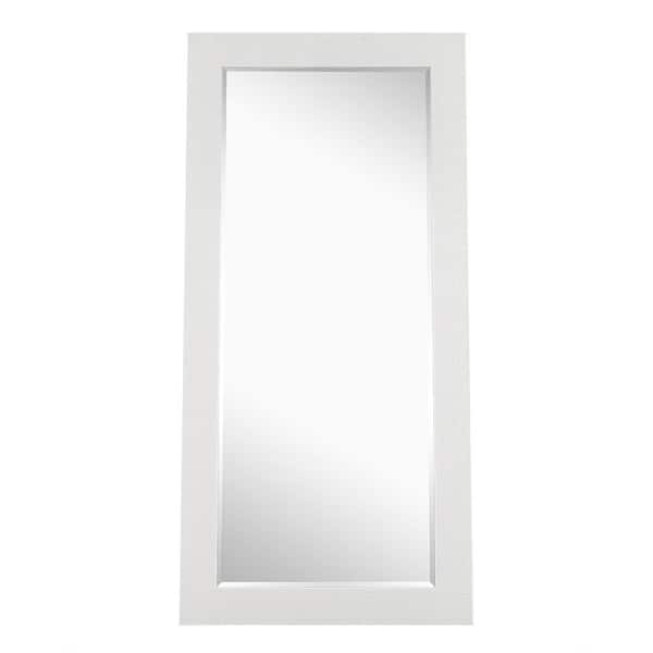 HOMESTOCK 31.50 in. W x 65.50 in. H Classic Rectangle Framed White Mosaic Leaning Mirror