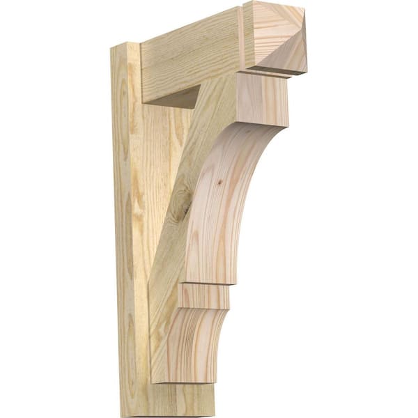 Ekena Millwork 6 in. x 24 in. x 16 in. Douglas Fir Balboa Arts and Crafts Rough Sawn Outlooker
