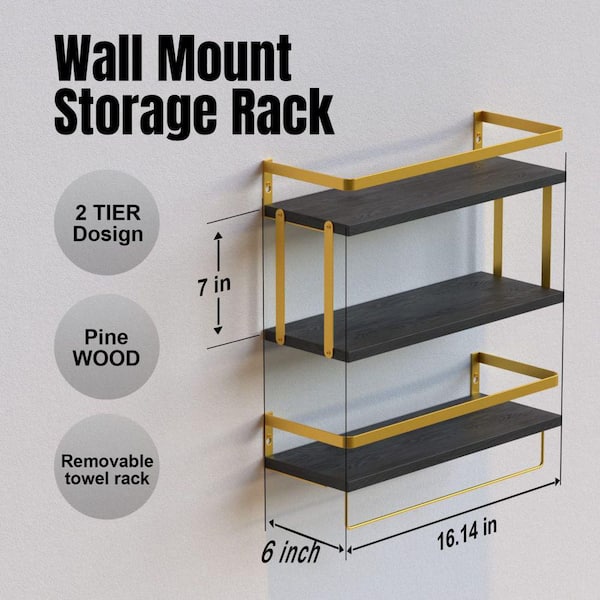 Gold Stainless Steel Bathroom Corner Shelf - Wall Mounted – pocoro