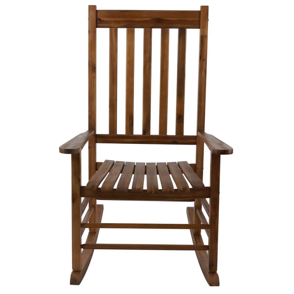 Decor Therapy Shelby Teak Wood Stain Outdoor Porch Rocker FR9559 The