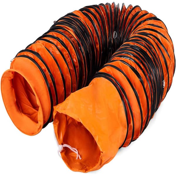 25 ft. Ducting Hose, PVC Flexible Duct Hosing with S Hook and Steel Support for 8 in. Utility Blower