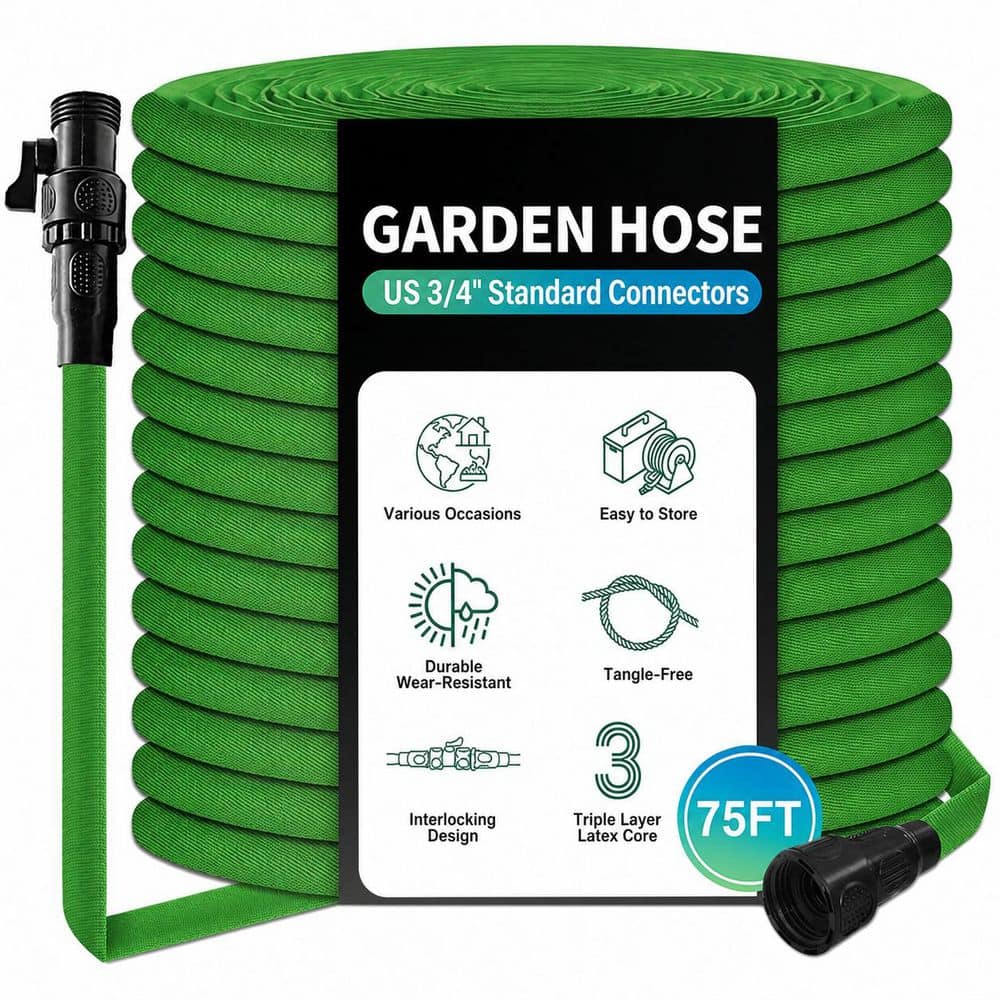 3/4 in. x 75 ft. Heavy-Duty Pliable Lightweight Garden Hose Triple Layer Collapsible Water Hose for Outdoor Indoor Use price history on PriceWatchPro