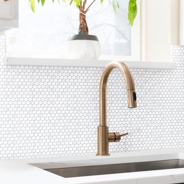 Carrione Penny Matte Carrara 9-3/4 in. x 11-1/2 in. Porcelain Mosaic Tile (8.0 sq. ft./Case)