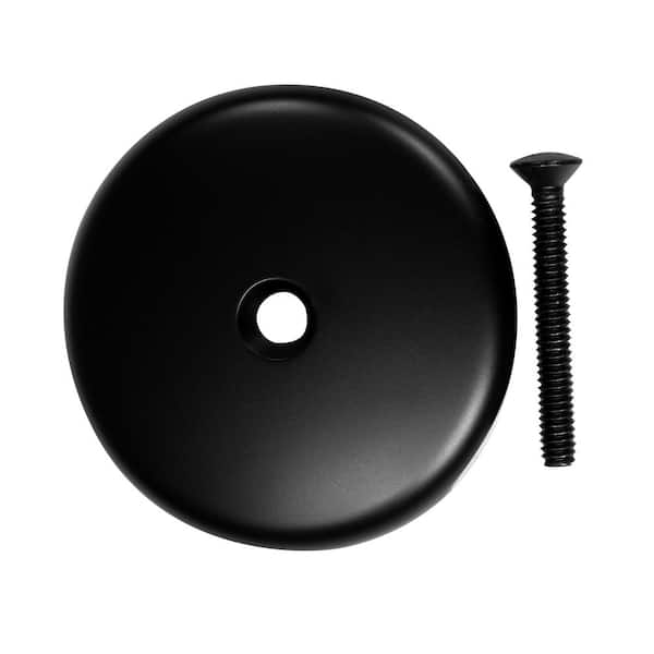 Westbrass 3-1/8 in. Single Hole Overflow Face Plate and Screw in Matte Black