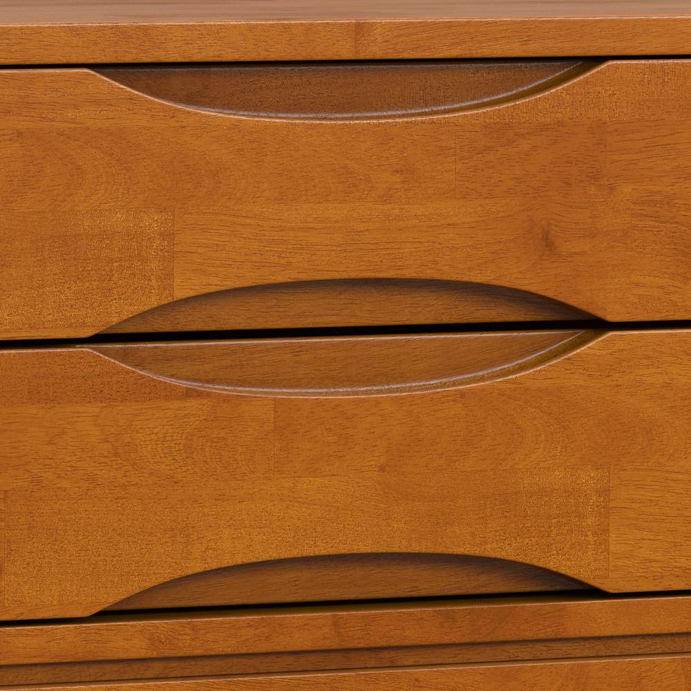 Teak Brown Solid Hardwood Square End Table with Storage