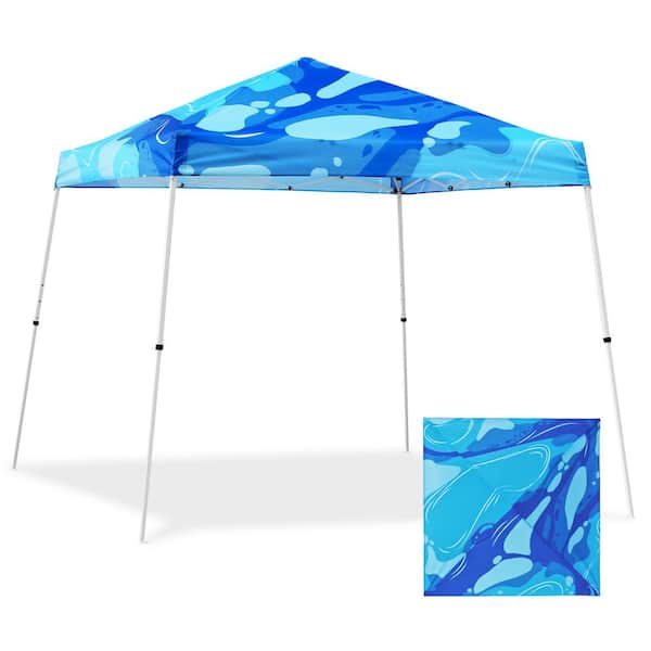EAGLE PEAK 10 ft. W x 10 ft. D Slant Leg Pop-Up Canopy Tent Easy 1-Person Setup Instant Outdoor Canopy Folding Shelter