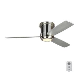 TOB by Thomas O'Brien Aerotour Semi-Flush 56 in. Integrated LED Polished Nickel and Silver Blade Ceiling Fan with Remote