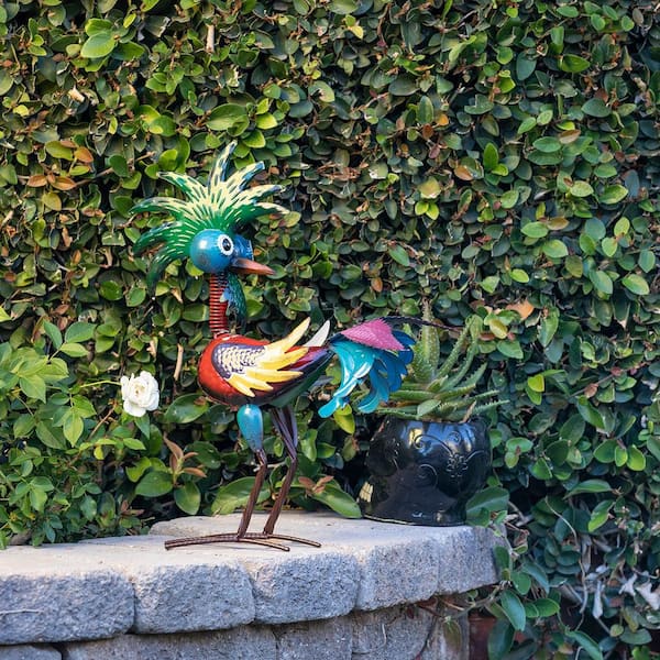 Alpine Corporation 11 in. H Indoor/Outdoor Colorful Metal Stretching Yoga  Frog Decorative Garden Statue MBG156HH - The Home Depot