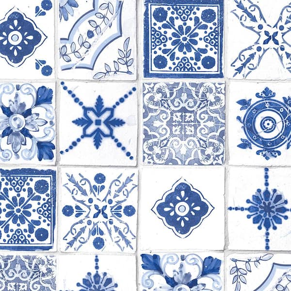 Morrocan Tiles Vinyl Roll Wallpaper (Covers 55 sq. ft.)