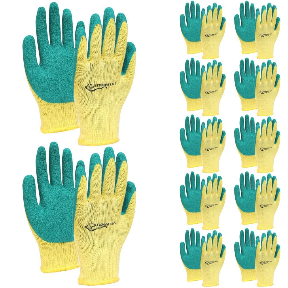 Ultra Stretch Crinkle Latex Coated Grip Work Gloves for Men and Women, One Size, Multi-purpose Use, Green (12-Pack) price history on PriceWatchPro