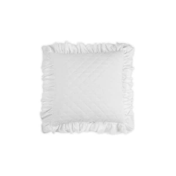 James Home Lauren Ultra-Soft Crinkle 100% Cotton White Euro Sham