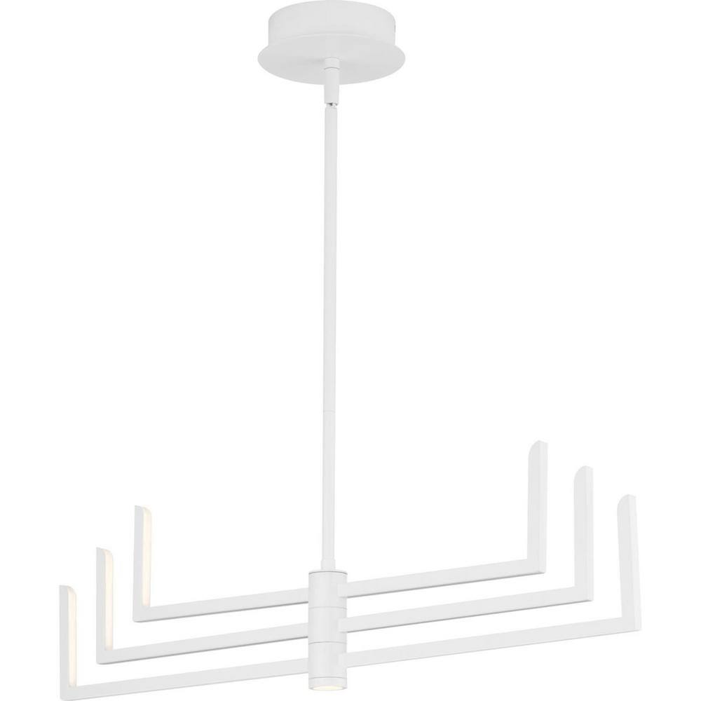 Satin White 28.25" Steel LED Chandelier