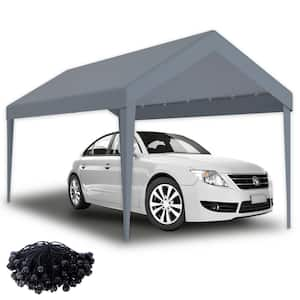 10 ft. x 20 ft. Grey Canopy with 72 Elastic Buckles Suit for Garage Shelter Frame is Not Included