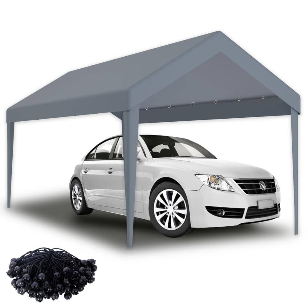 Runesay 10 ft. x 20 ft. Grey Canopy with 72 Elastic Buckles Suit