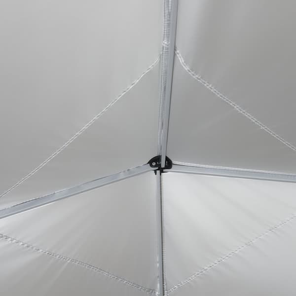 10 ft. x 10 ft. White Flat Roof Straight Leg Instant Canopy Pop Up Tent