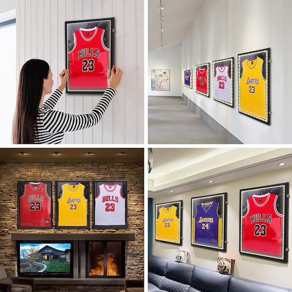 Lux UV Locking Acrylic Wall Mount/Freestanding Jersey Display Case With