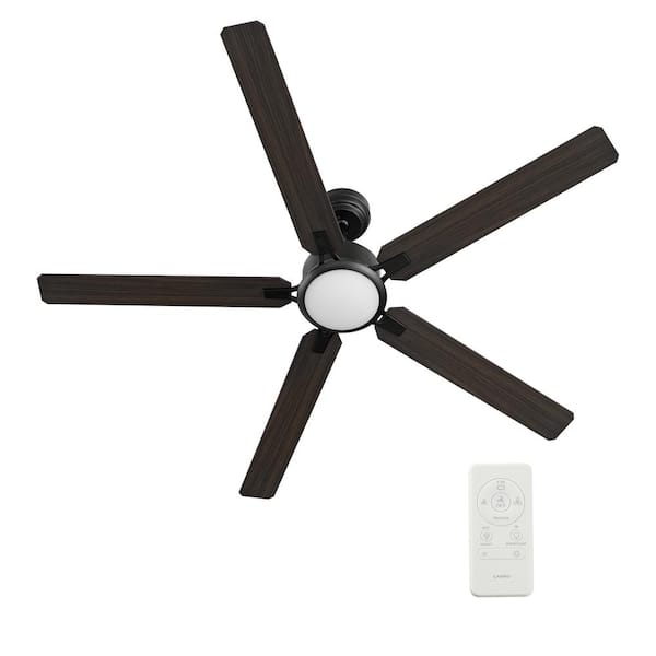 Essex II 60 in. Dimmable LED Indoor/Outdoor Black Smart Ceiling Fan with Light and Remote, Works with Alexa/Google Home