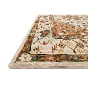 Beatty Ivory/Rust 9 ft. 3 in. x 13 ft. Traditional Oriental 100% Wool Area Rug