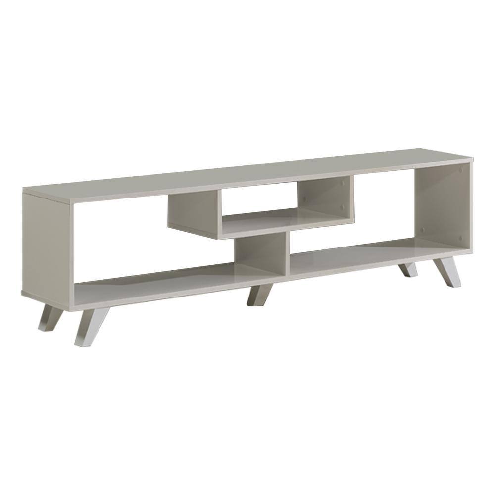 Tidoin Modern 67 in. Wood White TV Stand with 4 Storage Shelves Fits TV's up to 70 in -  FUR-YDB0-488