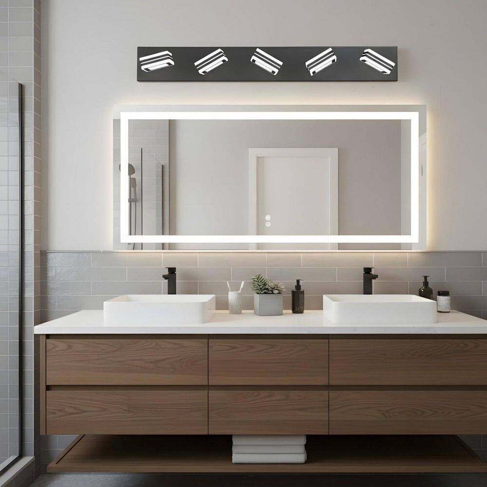 32.3 in. 5-Light Black LED Vanity Light with Dimmable 6000K Light price history on PriceWatchPro