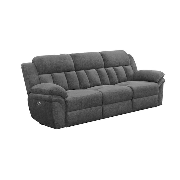 Benjara Diko Gray and Black Fabric Glider Dual Power Benjara Diko Gray and Black Fabric Glider Dual Power