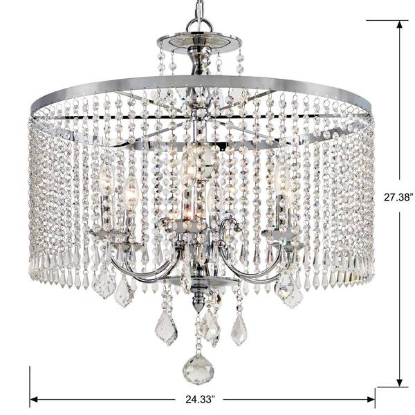 6 Light Polished Chrome Chandelier With, Crystal Ball Chandelier Home Depot