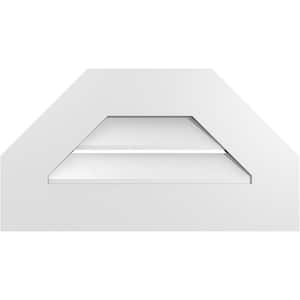 22 in. x 12 in. Octagonal Top Surface Mount PVC Gable Vent: Functional with Standard Frame