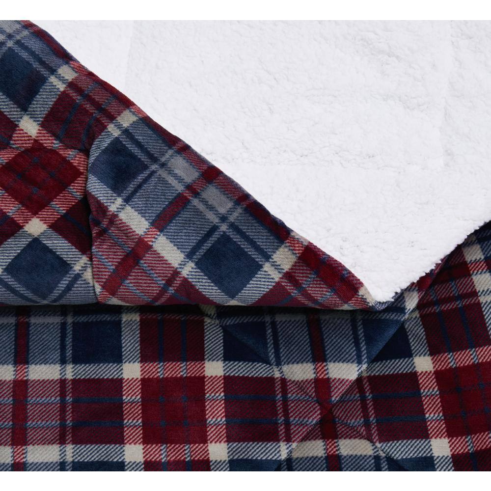 King Blue and Red Reversible Down Alternative Comforter Set