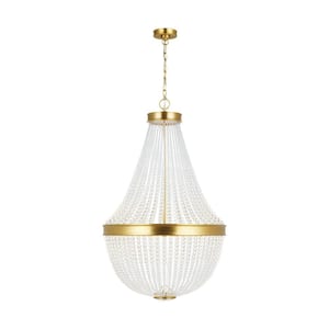 Summerhill 25 in. W x 39.875 in. H 12-Light Burnished Brass Indoor Dimmable Medium Chandelier with No Bulbs Included