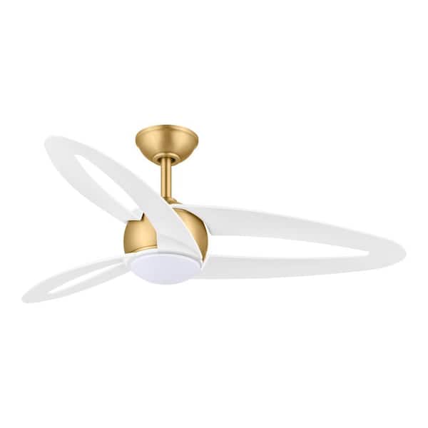 Torte 46 in. Indoor Brass Standard Ceiling Fan with CCT Integrated LED with Remote Included