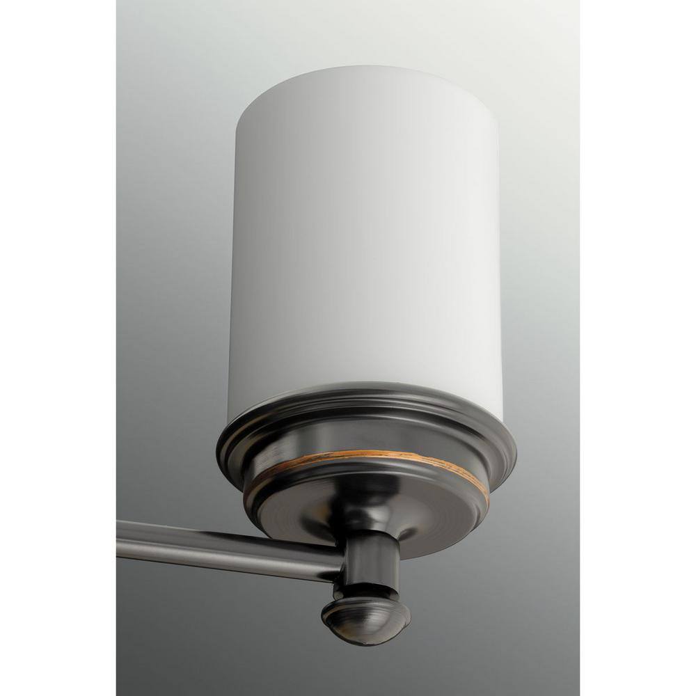 Rubbed Bronze 8" Wall Sconce with Etched Opal Glass