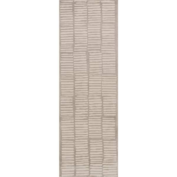 Cranbury Plush Textured Washable Grey 3 ft. x 8 ft. Indoor Runner Rug