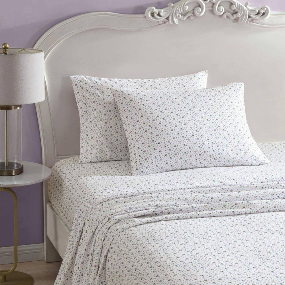 King Pink Floral Microfiber Sheet Set with Pillowcases
