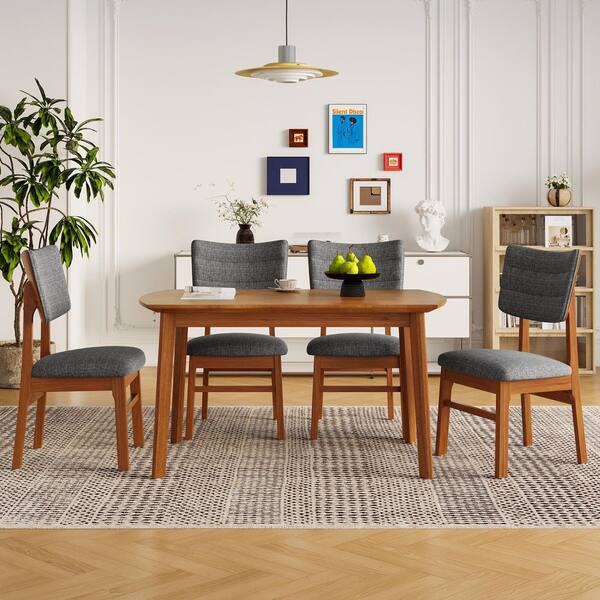 Farmhouse 5-Piece Oval Dining Set for 4