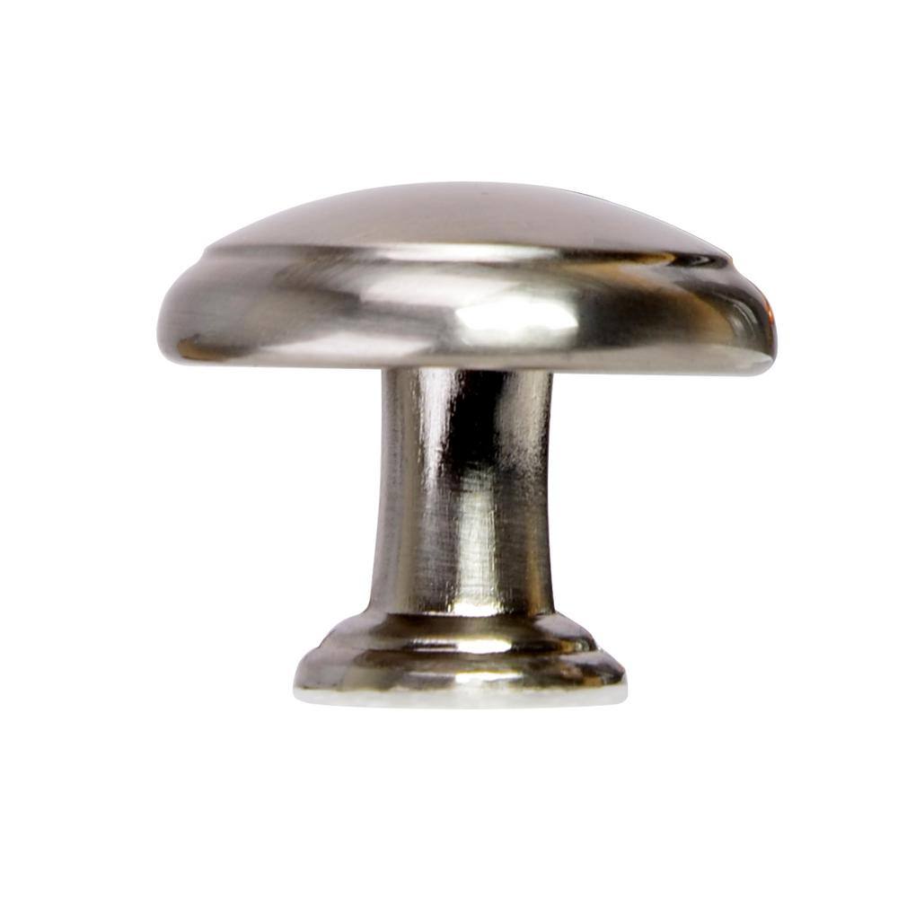 Brushed Nickel Round Cabinet Knob 10-Pack with Mounting Hardware