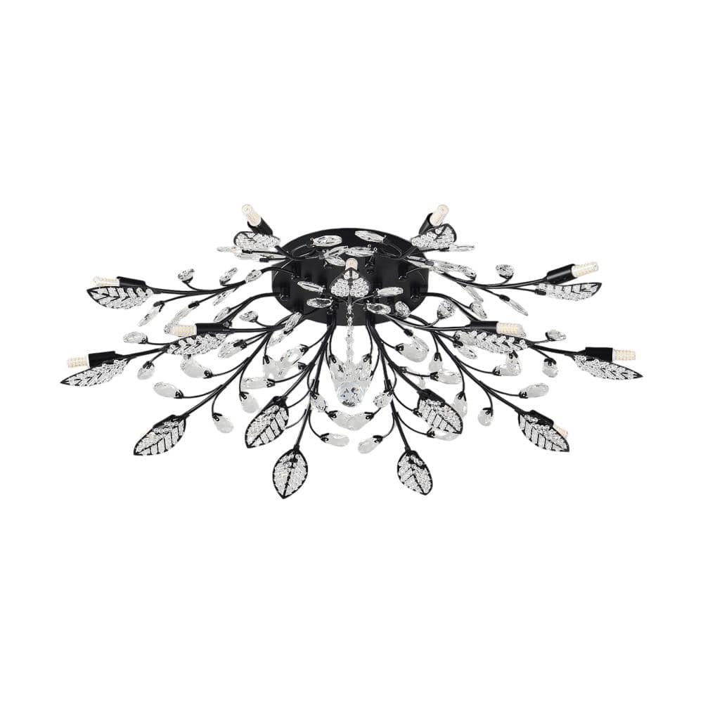 15-Light Modern Black Chandelier Ceiling Hanging Light Fixture Over Table Crystal Ceiling Lamp price history on PriceWatchPro