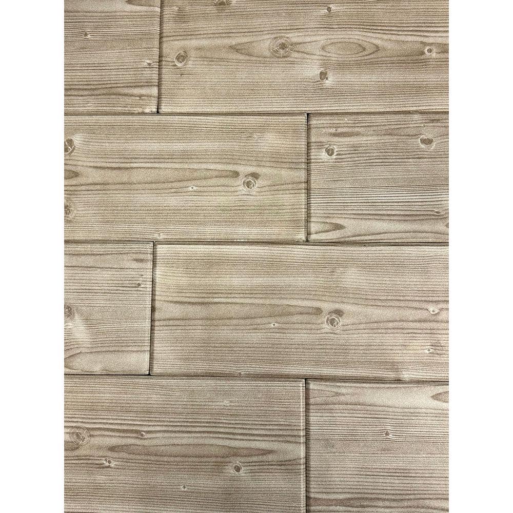 Rustic Beige 0.5 ft. x 3 ft. Glue up Foam Wood Ceiling Tiles Planks (19.5 s