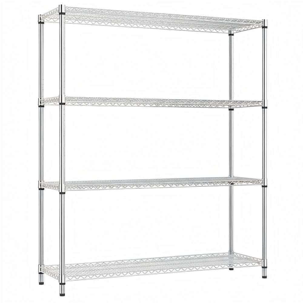 4-Shelf Heavy Duty Metal Adjustable Shelving Unit in Chrome (45.3 in. W x 59.4 in. H x 15.8 in. D) price history on PriceWatchPro
