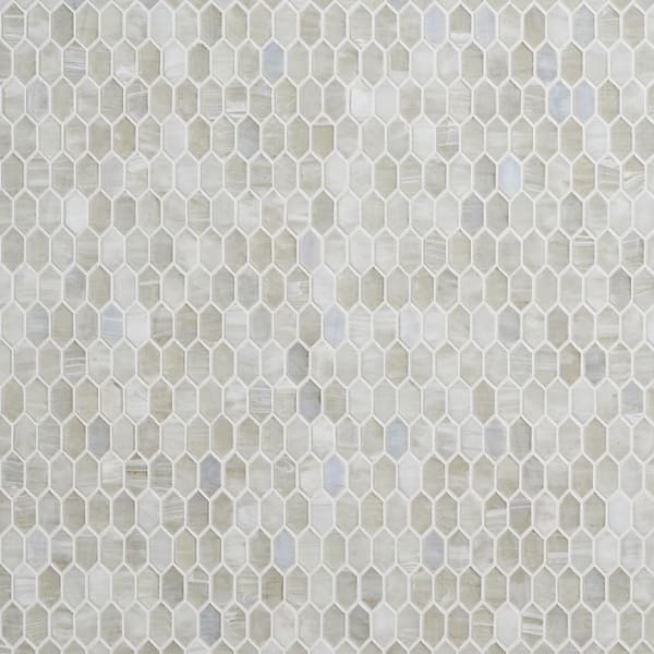 Ivy Hill Tile Glimmer Iridescent Mist 11.61 in. x 11.73 in. Polished Glass Wall Mosaic Tile (0.94 sq. ft./Each)