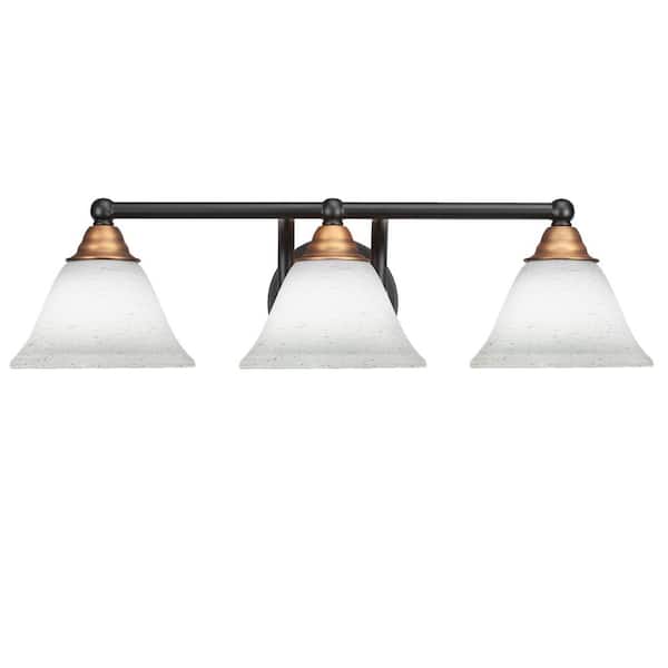 Unbranded Madison 8.25 in. 3-Light Bath Bar, Matte Black and Brass, White Muslin Glass Vanity Light