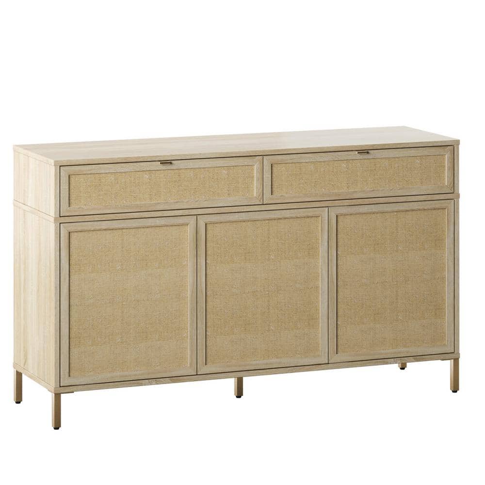 Twin Star Home 52" Sideboard with Drawers and Linen-style Accents