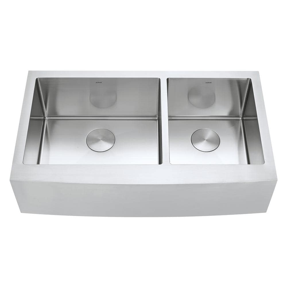 33'' Brushed Stainless Steel Double Bowl Farmhouse Sink