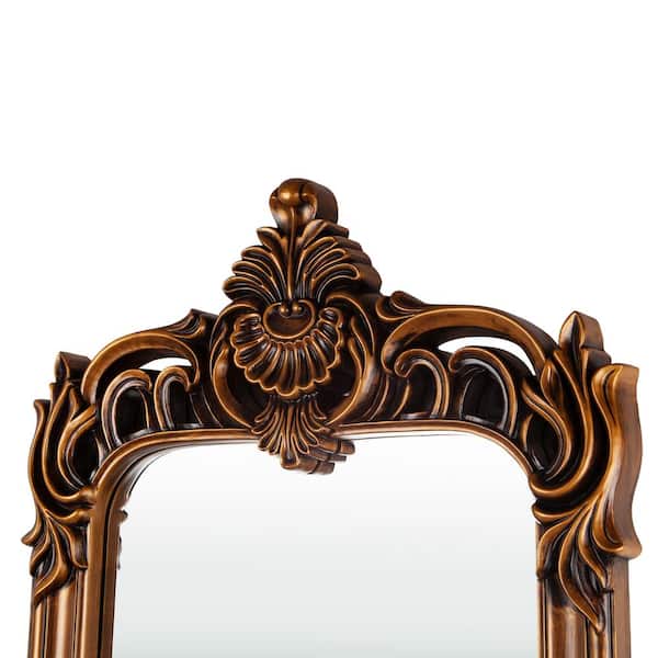 THKSHOUZ Vintage Gold 31.5 in. W x 75 in. H Arch Full-Length