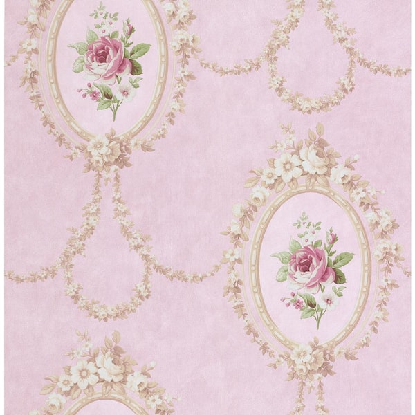 SK Filson Gabriella Floral Cameo Paper Strippable Roll (Covers 54 sq. ft.)