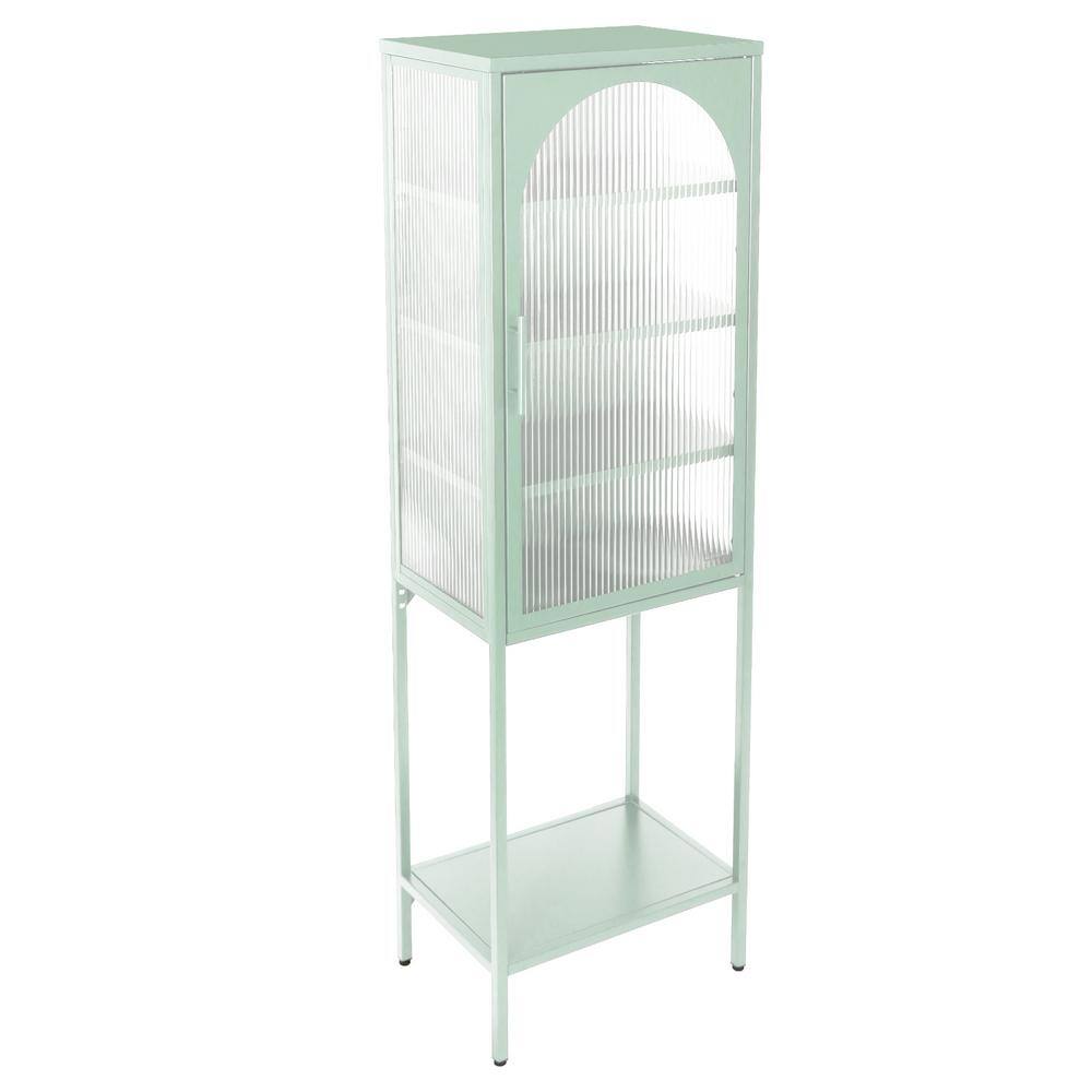 19.7 in. W x 13.8 in. D x 63 in. H Mint Green Linen Cabinet with Adjustable