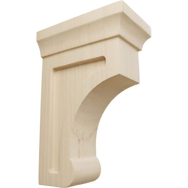Ekena Millwork 2-1/2 in. x 6 in. x 4 in. Rubberwood Small Gomez Bracket
